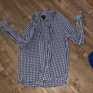 Blue checkered button up